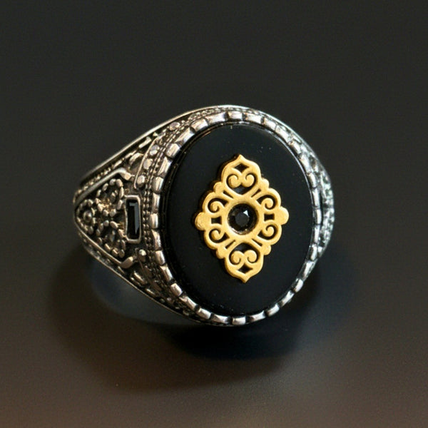 Royal Series - SILVER ELITE CREST RING - Pure Stainless Steel Men’s Steel-Gold-Plated Ring – Statement Luxury Jewelry (Size : 17-19-20-22-27)