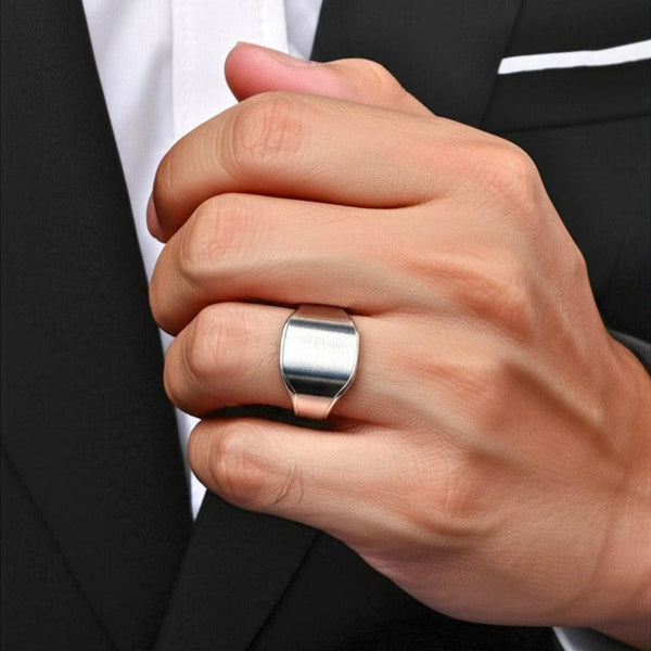 Royal Series - PRESTORA RING - Pure Stainless Steel Men’s Steel-Plated Ring – Statement Luxury Jewelry (Size : 16-19-22-24)