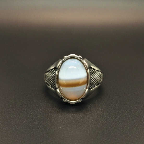 Royal Series - STRATOS VEIN MULTICOLOR STONES - Pure Stainless Steel Men’s Steel-Plated Ring – Statement Luxury Jewelry (Size :16-17-21-22-24-26-27) - 1 Pcs Only