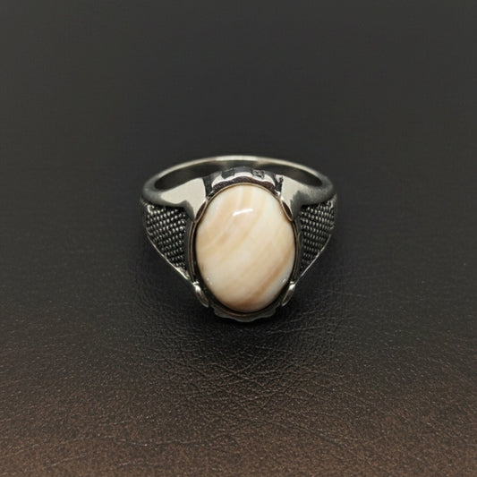 THE MEN THING Rings Royal Series - STRATOS VEIN MULTICOLOR STONES - Pure Stainless Steel Men’s Steel-Plated Ring – Statement Luxury Jewelry (Size :16-17-21-22-24-26-27)