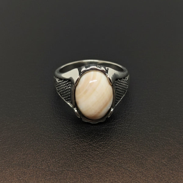 Royal Series - STRATOS VEIN MULTICOLOR STONES - Pure Stainless Steel Men’s Steel-Plated Ring – Statement Luxury Jewelry (Size :16-17-21-22-24-26-27) - 1 Pcs Only