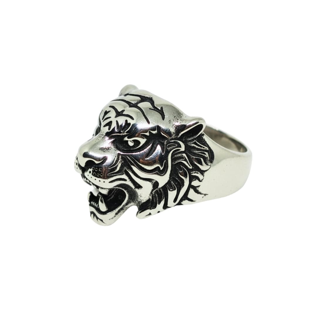 THE MEN THING Rings Royal Series - TIGER FANG RING - Pure Stainless Steel Men’s Steel-Plated Ring – Statement Luxury Jewelry (Size : 16-18-20-21-23-24-26-27-29)