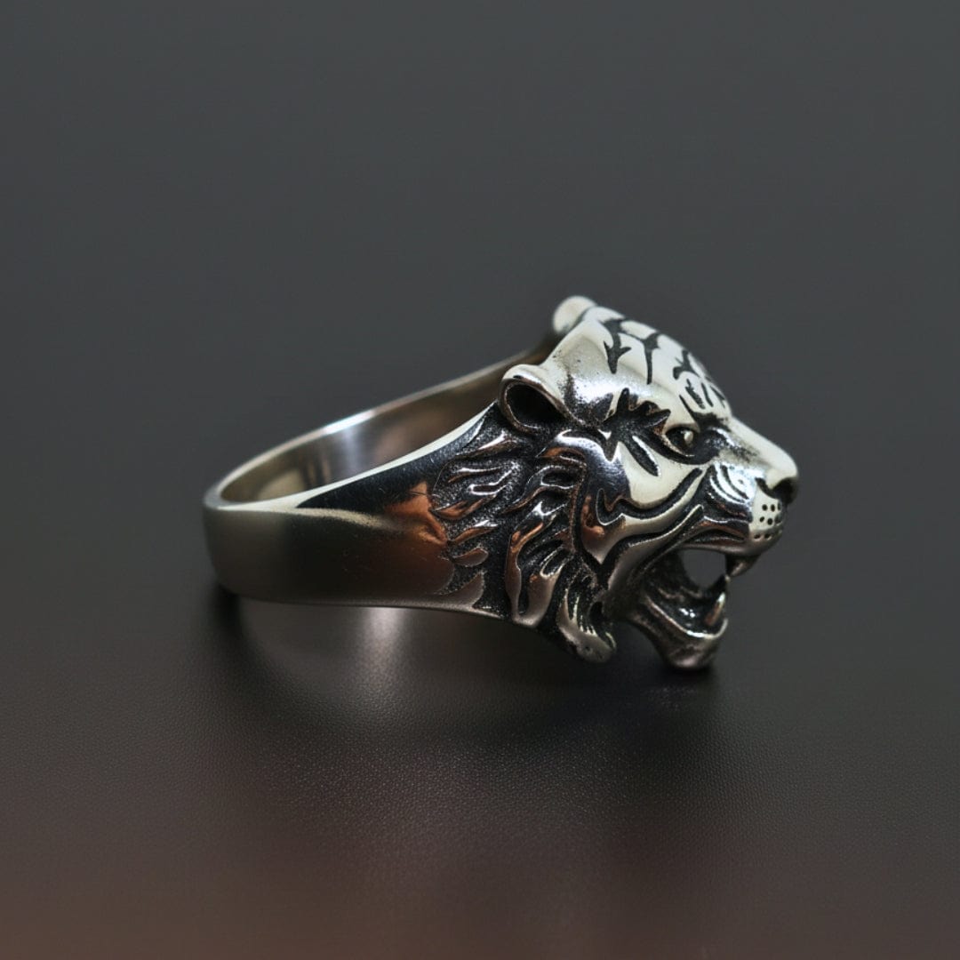 THE MEN THING Rings Royal Series - TIGER FANG RING - Pure Stainless Steel Men’s Steel-Plated Ring – Statement Luxury Jewelry (Size : 16-18-20-21-23-24-26-27-29)