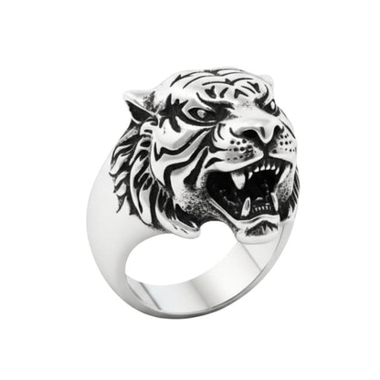 THE MEN THING Rings Royal Series - TIGER FANG RING - Pure Stainless Steel Men’s Steel-Plated Ring – Statement Luxury Jewelry (Size : 16-18-20-21-23-24-26-27-29)
