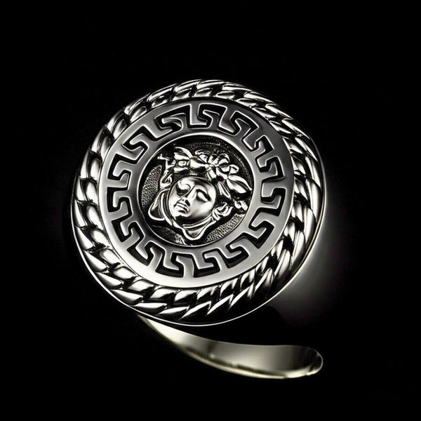 Royal Series - TITAN MAZE RING - Pure Stainless Steel Men’s Steel-Plated Ring – Statement Luxury Jewelry (Size : 19-22-24)