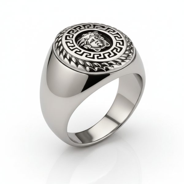 Royal Series - TITAN MAZE RING - Pure Stainless Steel Men’s Steel-Plated Ring – Statement Luxury Jewelry (Size : 19-22-24)