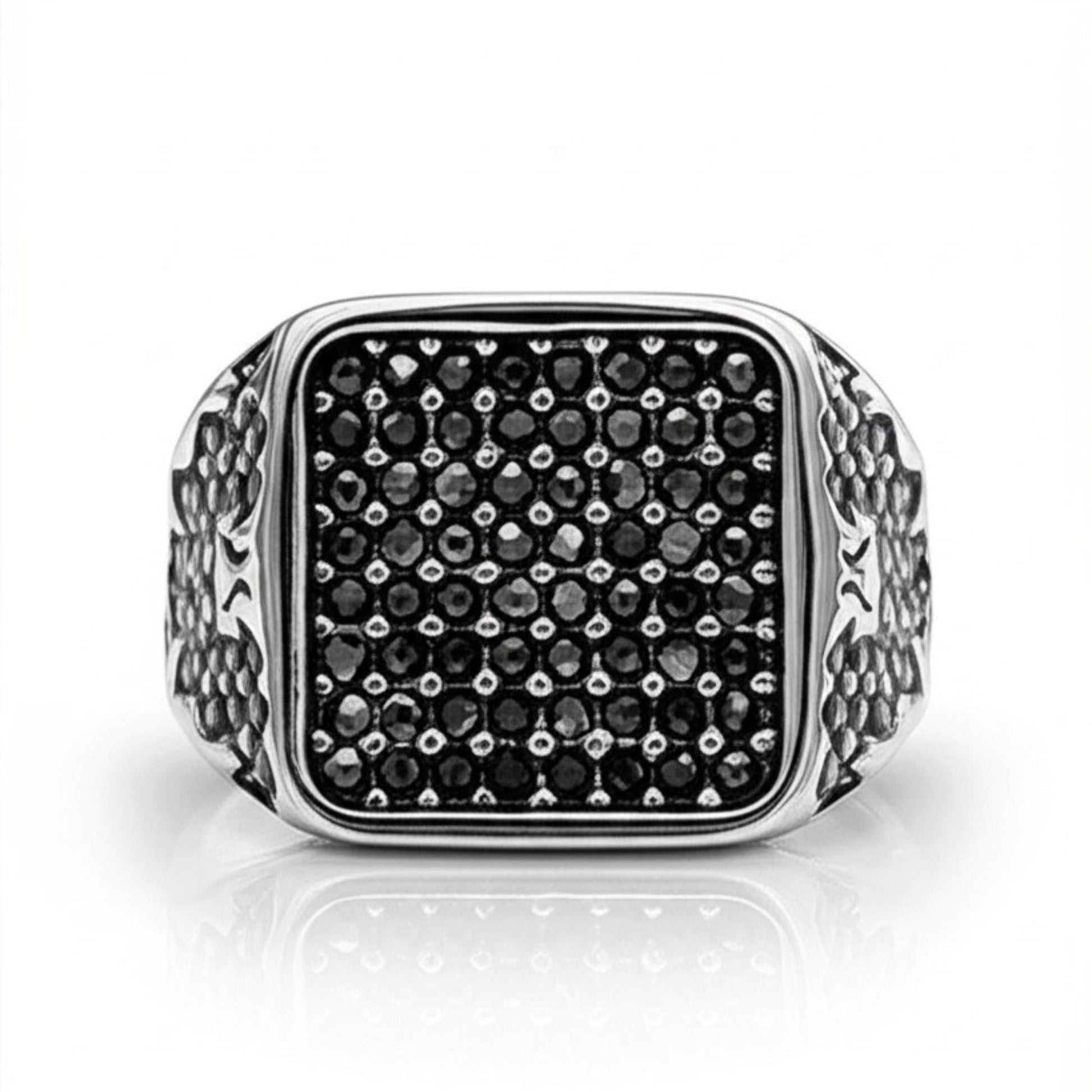 THE MEN THING Rings Royal Series - TITAN'S SEAL RING - Pure Stainless Steel Men’s Steel-Plated Ring – Statement Luxury Jewelry (Size : 16-17-21-24-26)