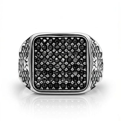 THE MEN THING Rings Royal Series - TITAN'S SEAL RING - Pure Stainless Steel Men’s Steel-Plated Ring – Statement Luxury Jewelry (Size : 16-17-21-24-26)