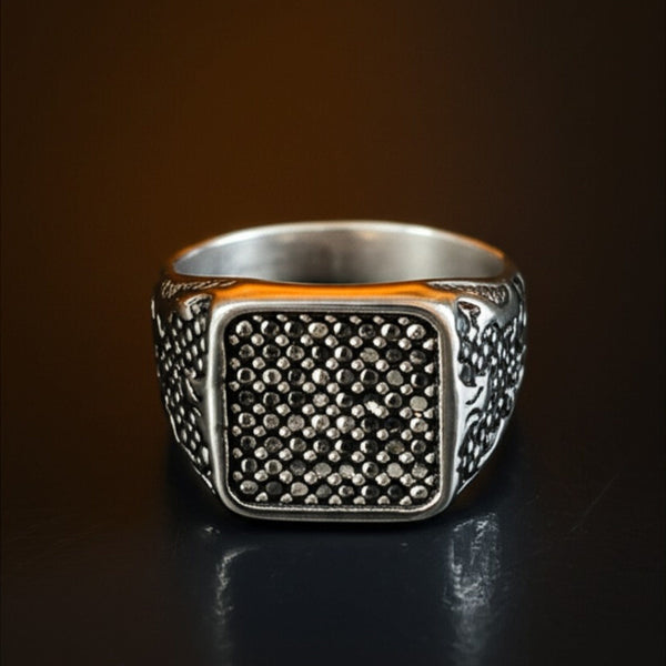 Royal Series - TITAN'S SEAL RING - Pure Stainless Steel Men’s Steel-Plated Ring – Statement Luxury Jewelry (Size : 16-17-21-24-26)
