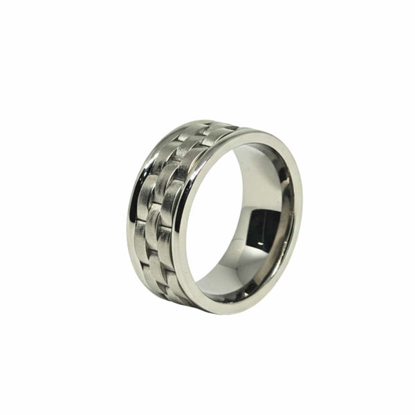 Royal Series - TITAN WEAVE RING - Pure Stainless Steel Men’s Steel-Plated Ring – Statement Luxury Jewelry (Size :17-22-27)