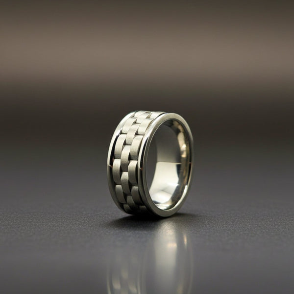Royal Series - TITAN WEAVE RING - Pure Stainless Steel Men’s Steel-Plated Ring – Statement Luxury Jewelry (Size :17-22-27)