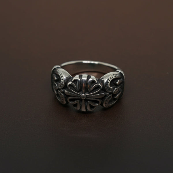 Royal Series - TRIBAL CROSS EMBLEM RING - Pure Stainless Steel Men’s Steel-Plated Ring – Statement Luxury Jewelry (Size :15-16-18-21-24-25-27-30-31)