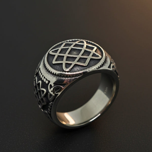 Royal Series - TRISKELION BOND RING - Pure Stainless Steel Men’s Steel-Plated Ring – Statement Luxury Jewelry (Size :19-20-21-22-25-26-27-29)