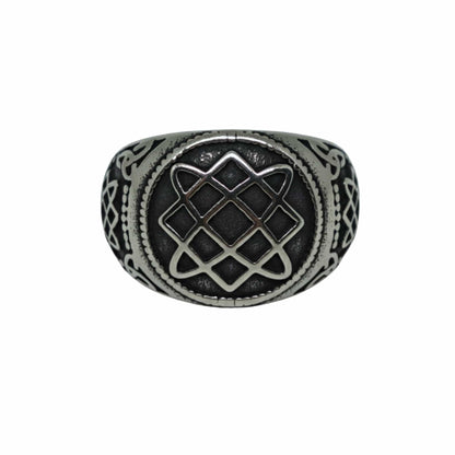 THE MEN THING Rings Royal Series - TRISKELION BOND RING - Pure Stainless Steel Men’s Steel-Plated Ring – Statement Luxury Jewelry (Size :19-20-21-22-25-26-27-29)