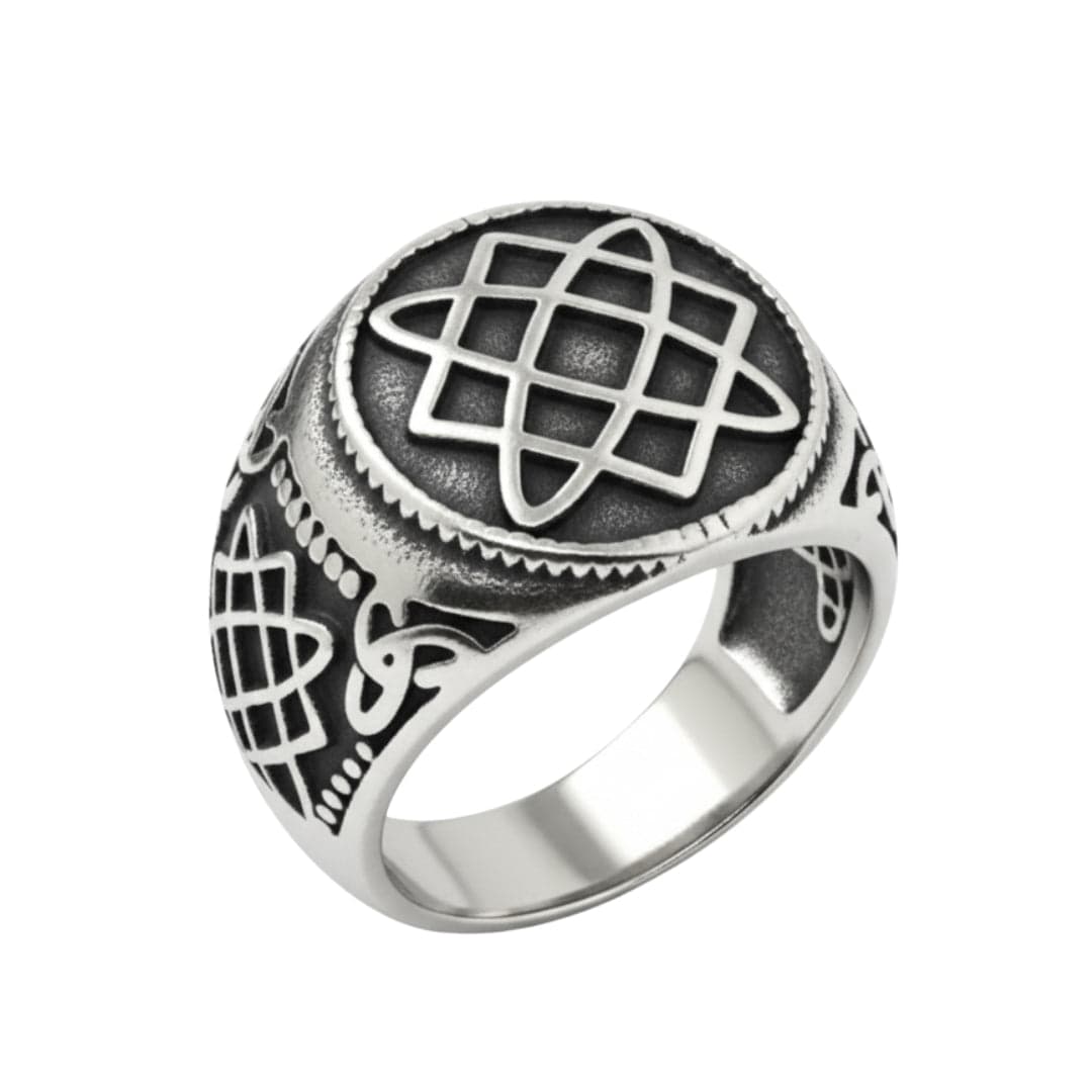THE MEN THING Rings Royal Series - TRISKELION BOND RING - Pure Stainless Steel Men’s Steel-Plated Ring – Statement Luxury Jewelry (Size :19-20-21-22-25-26-27-29)
