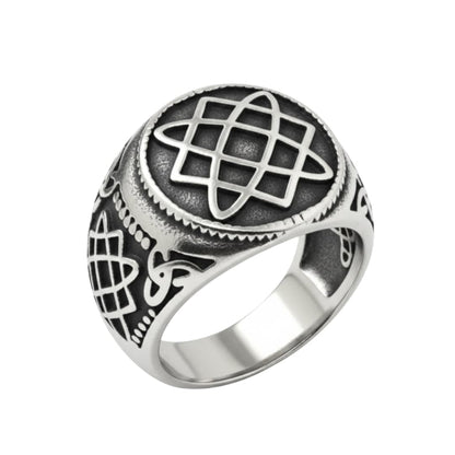 THE MEN THING Rings Royal Series - TRISKELION BOND RING - Pure Stainless Steel Men’s Steel-Plated Ring – Statement Luxury Jewelry (Size :19-20-21-22-25-26-27-29)