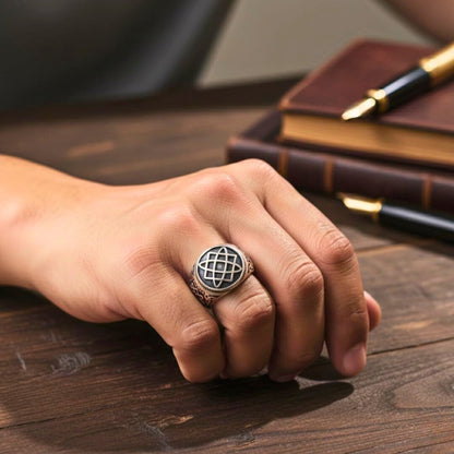THE MEN THING Rings Royal Series - TRISKELION BOND RING - Pure Stainless Steel Men’s Steel-Plated Ring – Statement Luxury Jewelry (Size :19-20-21-22-25-26-27-29)