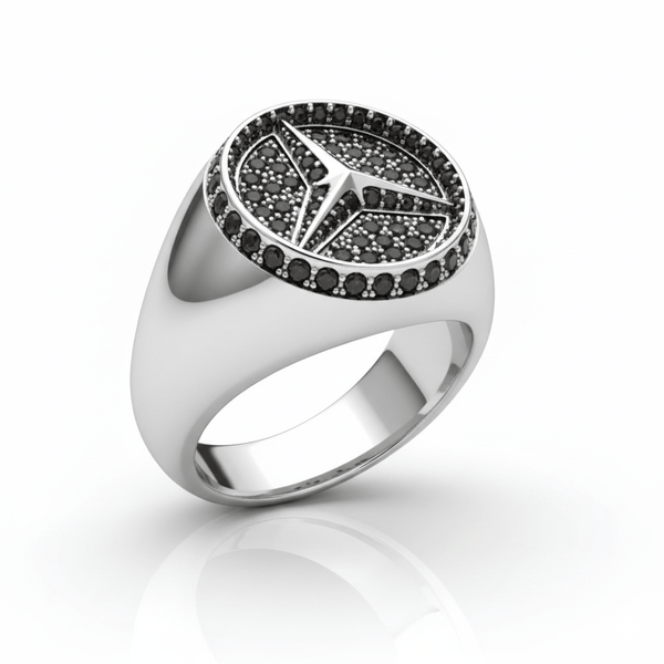 Royal Series - TRISTAR SHINING RING - Pure Stainless Steel Men’s Steel-Plated Ring – Statement Luxury Jewelry (Size : 16-21-27)