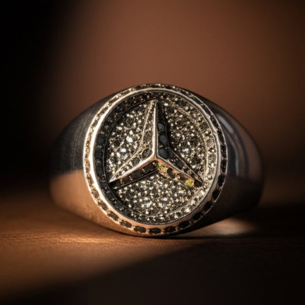 Royal Series - TRISTAR SHINING RING - Pure Stainless Steel Men’s Steel-Plated Ring – Statement Luxury Jewelry (Size : 16-21-27)