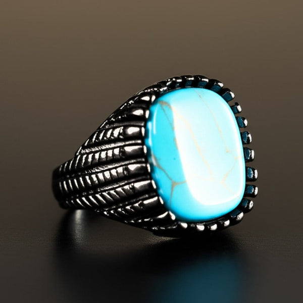 Royal Series - VOLCANIC SKY RING - Pure Stainless Steel Men’s Black-Plated Ring – Statement Luxury Jewelry (Size : 19-22-24-27)