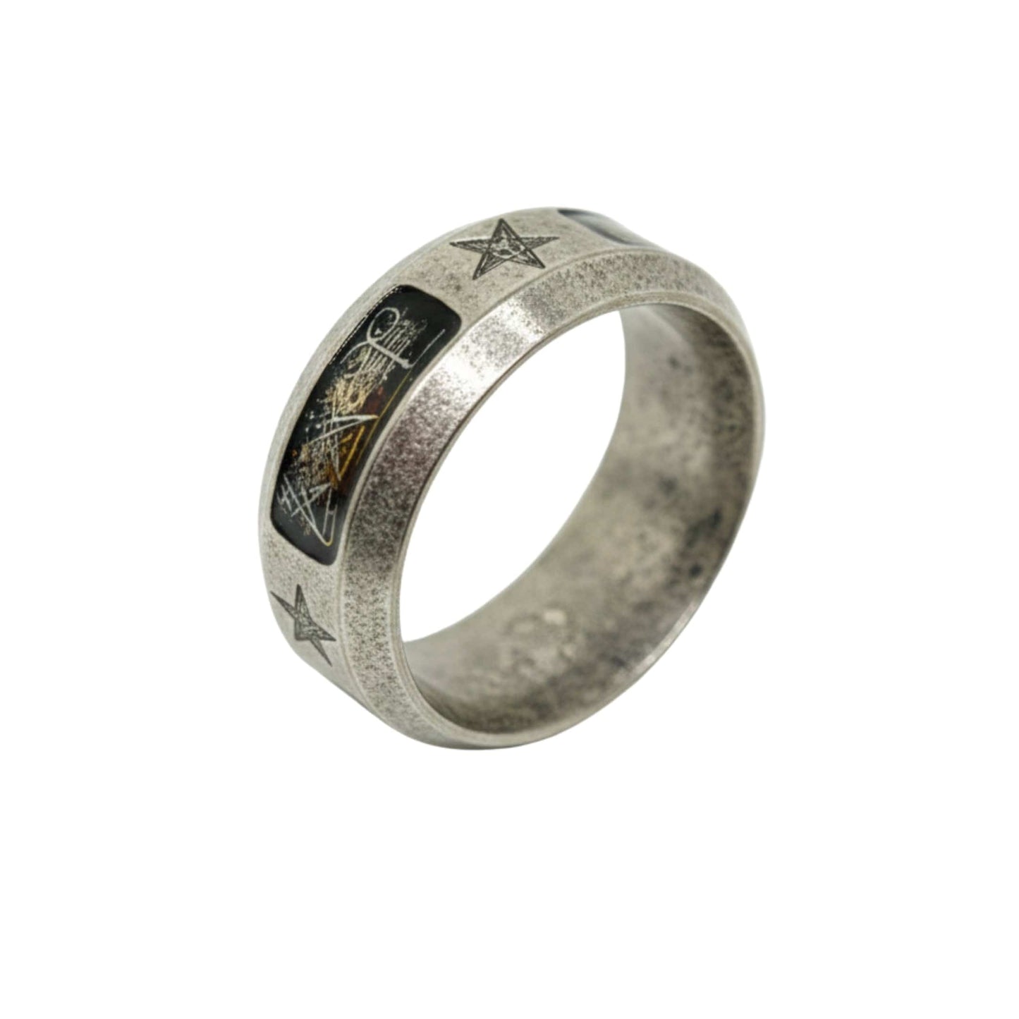 THE MEN THING Rings RUNECORE BAND - STEEL - Pure Stainless Steel Men’s Steel - Plated Ring (Size : 17)