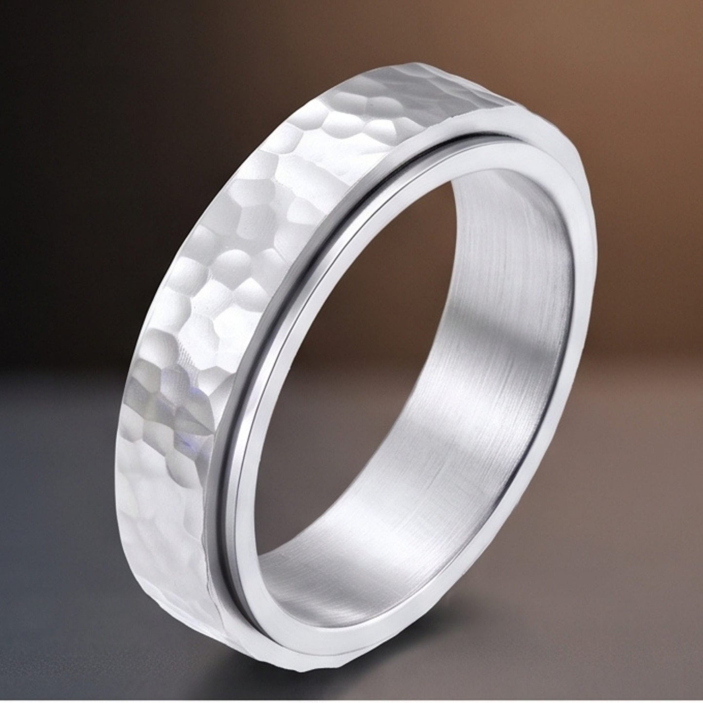 THE MEN THING Rings SILVERFORGE -  Pure Titanium Steel Ring for Men and Boys Size - 21