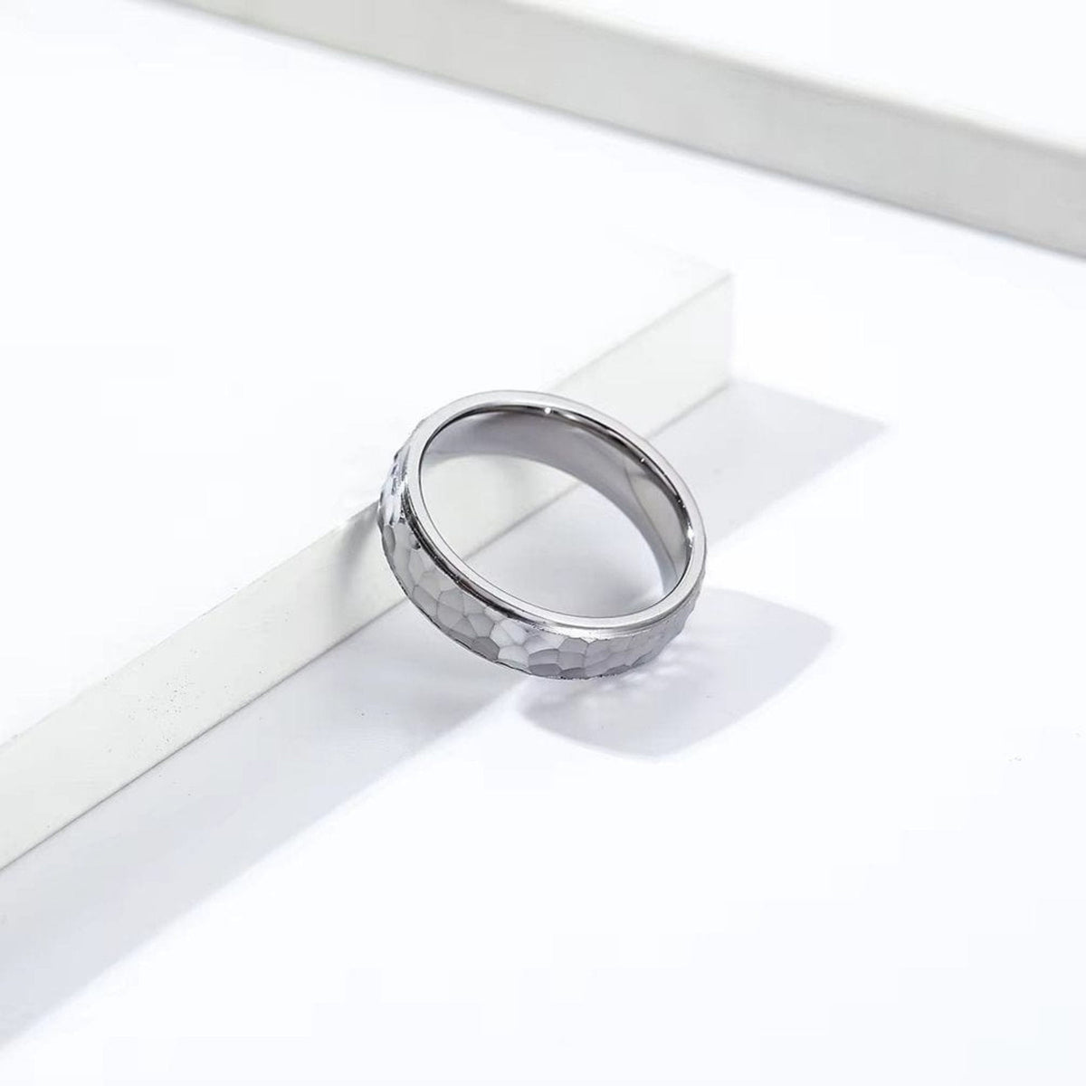 THE MEN THING Rings SILVERFORGE -  Pure Titanium Steel Ring for Men and Boys Size - 21