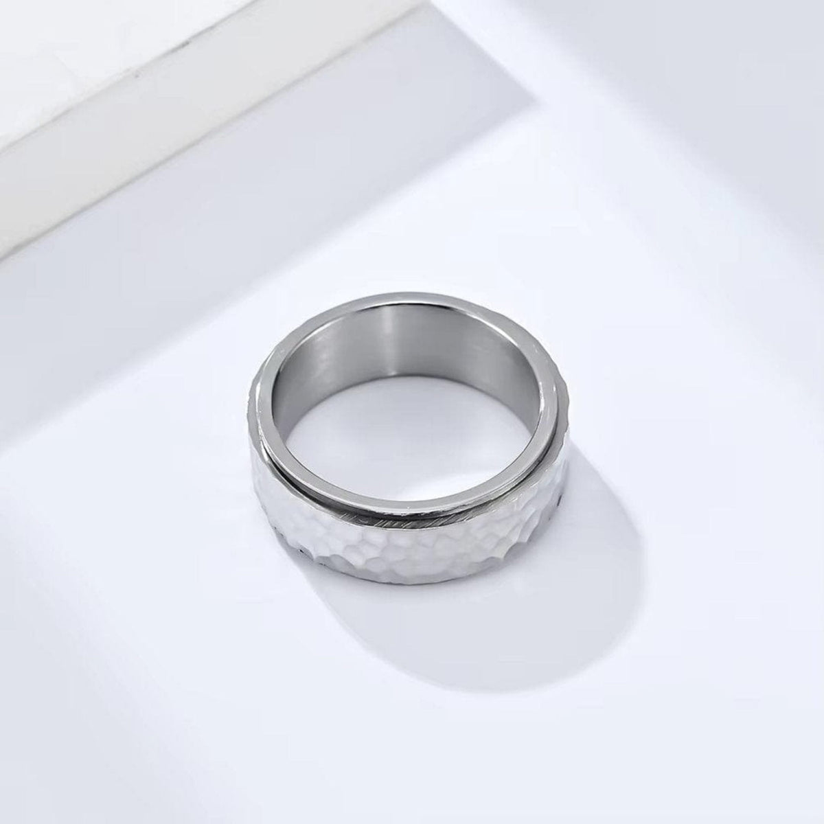 THE MEN THING Rings SILVERFORGE -  Pure Titanium Steel Ring for Men and Boys Size - 21