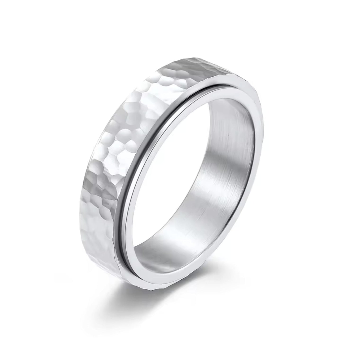 THE MEN THING Rings SILVERFORGE -  Pure Titanium Steel Ring for Men and Boys Size - 21