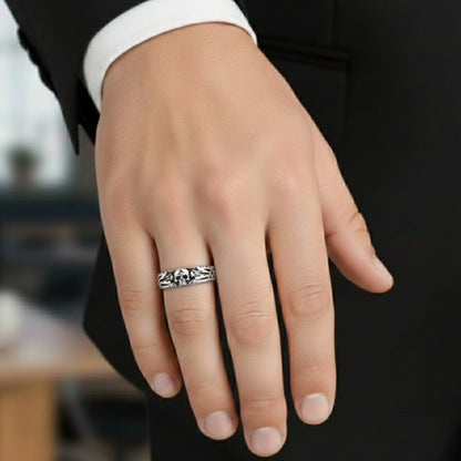 THE MEN THING Rings SKULL HEAD - Copper Ring for Men and Boys (Size-22)