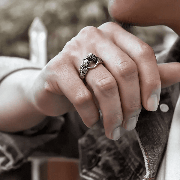 SKULL KISS - Alloy Adjustable Ring for Men and Boys