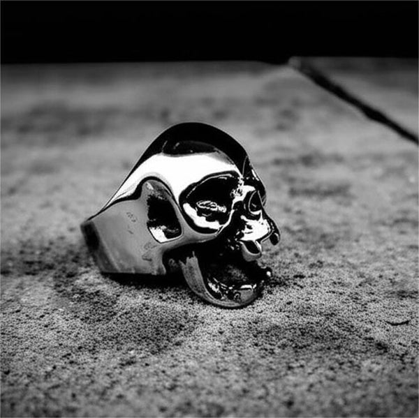 SPIRE SKULL RING - Pure Stainless Steel Men’s Steel-Plated Ring – Statement Luxury Jewelry (Size : 16-22-27)