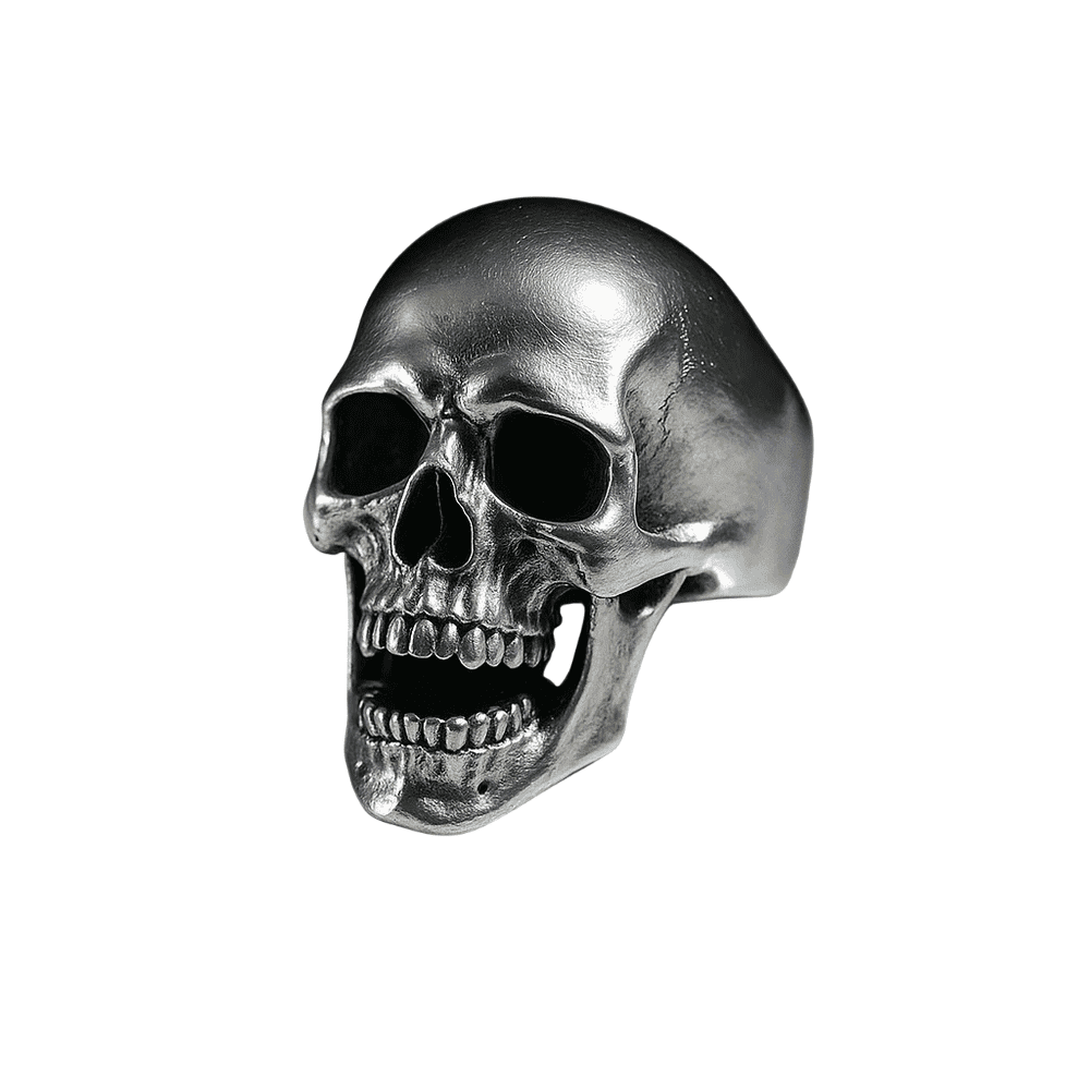 THE MEN THING Rings SPIRE SKULL RING - Pure Stainless Steel Men’s Steel-Plated Ring – Statement Luxury Jewelry (Size : 16-22-27)