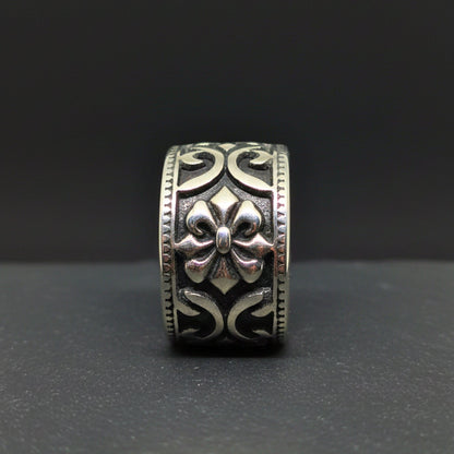 THE MEN THING Rings THE MEN THING Royal Series - IMPERIAL FLEUR RING - Pure Stainless Steel Men’s Steel-Plated Ring – Statement Luxury Jewelry (Size :18-22-24-25-28-31)
