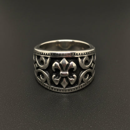 THE MEN THING Rings THE MEN THING Royal Series - IMPERIAL FLEUR RING - Pure Stainless Steel Men’s Steel-Plated Ring – Statement Luxury Jewelry (Size :18-22-24-25-28-31)
