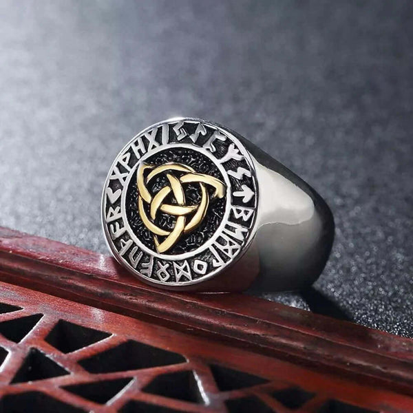 ట్రినిటీ నాట్ వైకింగ్ - పురుషులు & అబ్బాయిల కోసం టైటానియం స్టీల్ రింగ్ (17 అంగుళాలు)