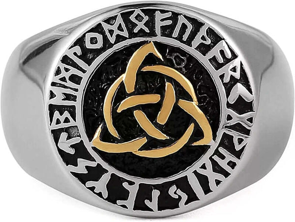 ట్రినిటీ నాట్ వైకింగ్ - పురుషులు & అబ్బాయిల కోసం టైటానియం స్టీల్ రింగ్ (17 అంగుళాలు)