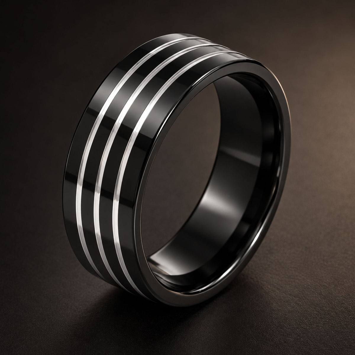 THE MEN THING Rings TRIPLE EDGE - Pure Stainless Steel Men’s Ring for Men & Boys (Size : 18-22-25)