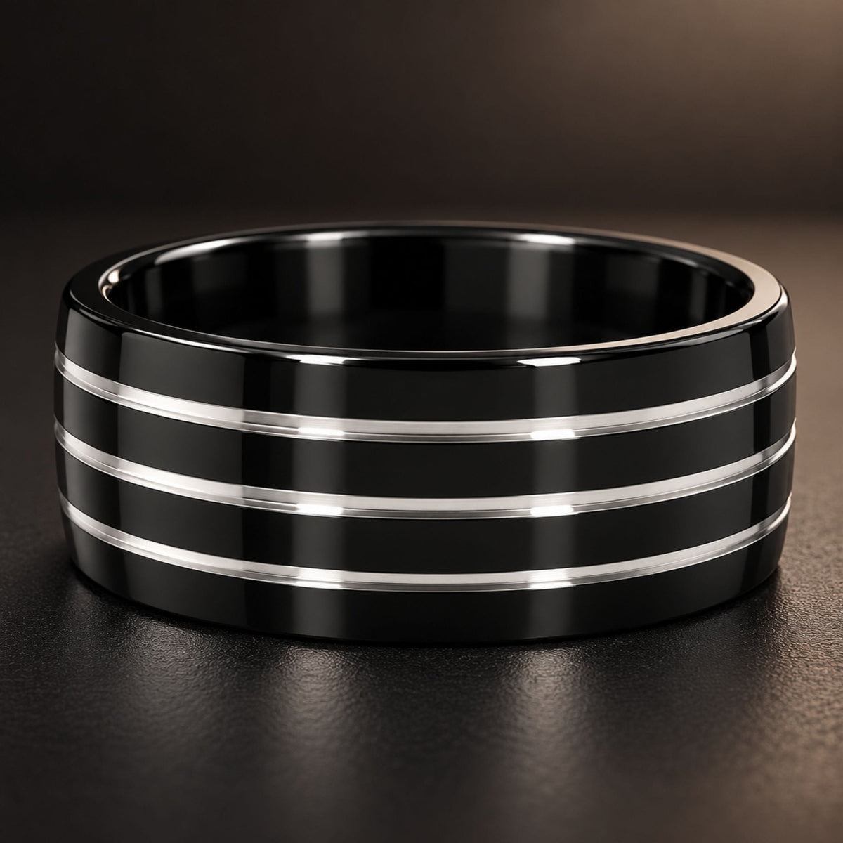 THE MEN THING Rings TRIPLE EDGE - Pure Stainless Steel Men’s Ring for Men & Boys (Size : 18-22-25)