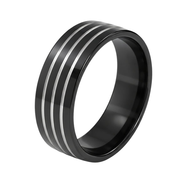 TRIPLE EDGE - Pure Stainless Steel Men’s Ring for Men & Boys (Size : 18-22-25)