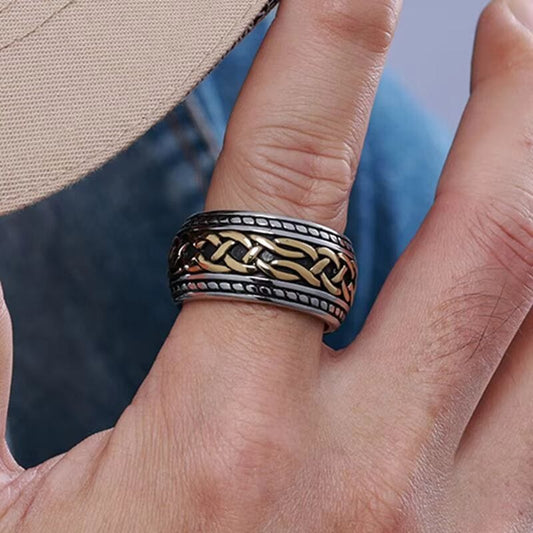 THE MEN THING Rings VALAR BAND RING - Pure Stainless Steel Men’s Steel-Plated Ring – Statement Luxury Jewelry (Size : 17-23-28)