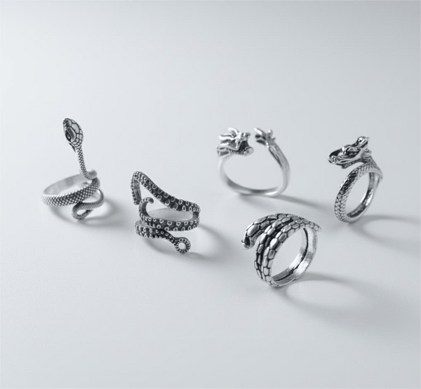 VIPER LEGACY High Stakes 5-Piece Collector's Set for Ring – COBRA STRIKE, VIPERSPIRAL, FIRY DRAGON, DRAGON SPIRAL, & OCTOPOD Adjustable Ring for Mens and Boys