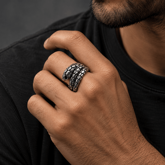 THE MEN THING Rings VIPERSPIRAL - Alloy Adjustable Vintage Ring for Men & Boys