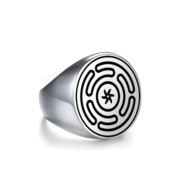 ZENTRIX RING - Pure Stainless Steel Men’s Steel-Plated Ring – Statement Luxury Jewelry (Size : 21)