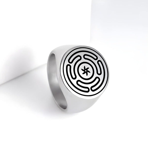 ZENTRIX RING - Pure Stainless Steel Men’s Steel-Plated Ring – Statement Luxury Jewelry (Size : 21)