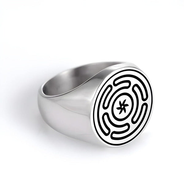 ZENTRIX RING - Pure Stainless Steel Men’s Steel-Plated Ring – Statement Luxury Jewelry (Size : 21)