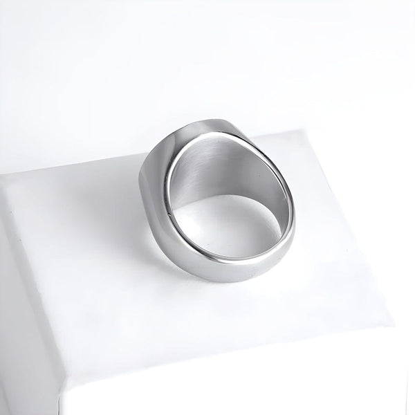 ZENTRIX RING - Pure Stainless Steel Men’s Steel-Plated Ring – Statement Luxury Jewelry (Size : 21)
