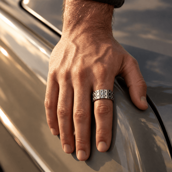 ZORION - Pure Stainless Steel Men’s Steel-Plated Ring – Adjustable