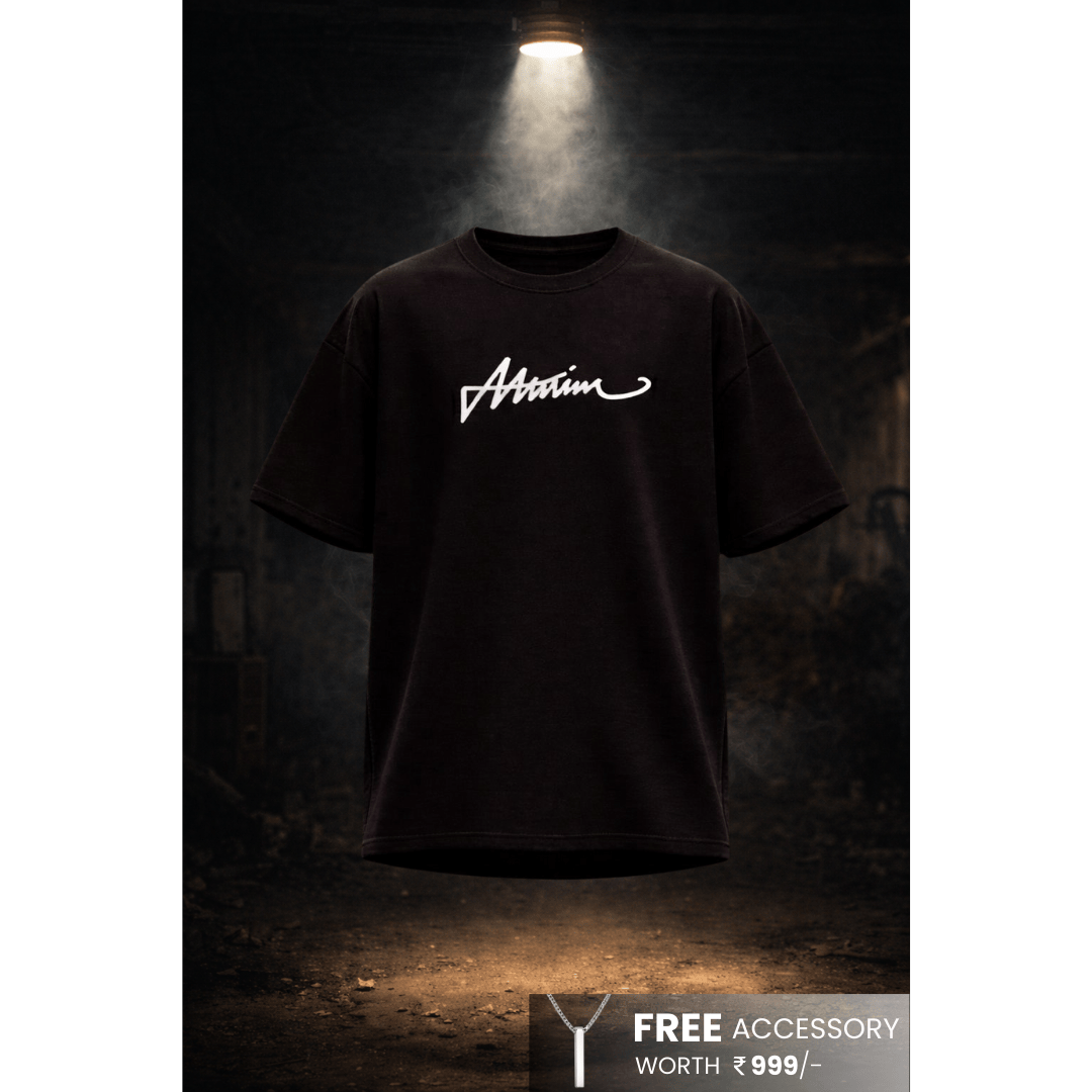 THE MEN THING SIGNATURE WAVE Oversized T-Shirt – Black