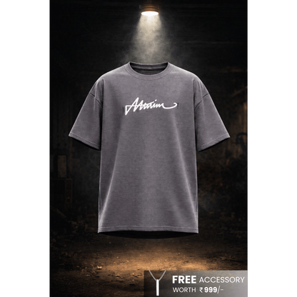 THE MEN THING SIGNATURE WAVE Oversized T-Shirt – Grey